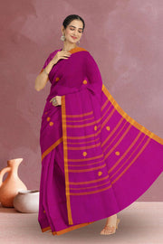 Magenta Handloom Chettinad Cotton Saree 10072569