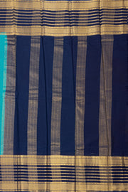 Aqua Blue Semi Mysore Crepe Silk Saree 10077830