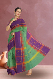 Green Handloom Chettinad Cotton Saree 10075107