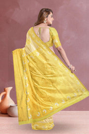 Gold  Kanjivaram Tissue Vegan Silk Saree 10075572