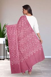 Mauve Bandhani Mirror Work 3 - Piece Salwar Suit Material 10075480