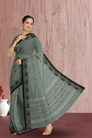 Grey Handloom Chettinad Cotton Saree Without Blouse 10075164