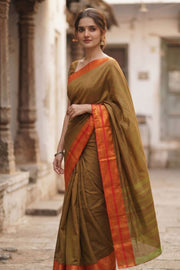 Green Handloom Chettinad Cotton Saree 10077349