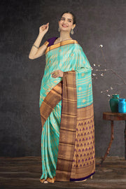 Blue Kanjivaram Vegan Silk Saree 10076043