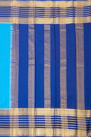 Blue Semi Mysore Crepe Silk Saree With Zari Border 10077827