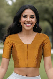 Brown Maheshwari Silk Cotton Blouse 10075049