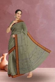 Green Handloom Chettinad Cotton Saree Without Blouse 10075201