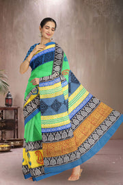 Multi Colour Printed Semi Tussar Silk Saree 10074899