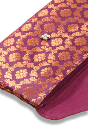 Purple Handcrafted Banarasi Mobile Wallet 10069672