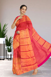 Pink Bridal Kanjivaram Silk Saree 10064986