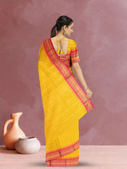 Yellow Handloom Kanchi Cotton Saree 10071759