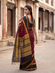 Maroon Handloom Kanchi Silk Cotton Saree 10077994