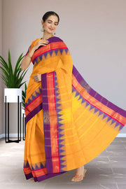 Orange Handloom Kanchi Cotton Saree 10071766