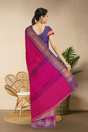 Pink Handloom Chettinad Cotton Saree 10075813