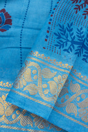 Light Blue Striped Sungudi Saree 10078048