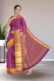 Purple Kanjivaram Vegan Silk Saree 10073895