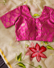 Pink Banarasi Chiniya Silk Blouse 10075020