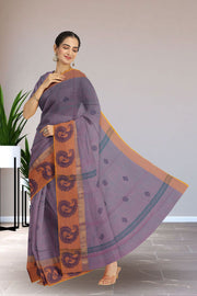 Violet Handloom Chettinad Cotton Saree Without Blouse 10075182