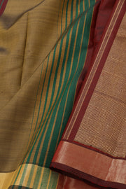 Green Kanjivaram Silk Saree with Zari Border 10077921