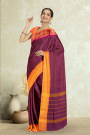 Purple Handloom Chettinad Cotton Saree 10075815