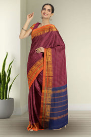 Pink Thousand Buttas Chettinad Cotton Saree 10075975