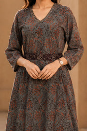 Indigo Blue Hand Block Printed Cotton Dress 10077636