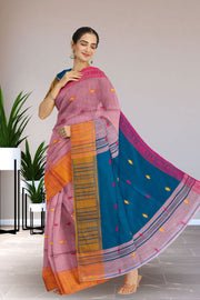 Pink Bengal Handwoven Cotton Saree 10075309