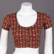 Red Hand Block Vanaspathi Printed Cotton Blouse 10074476