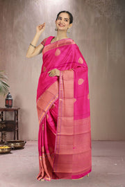 Fuschia Pink Pure Zari Kanjivaram Silk Saree 10059196