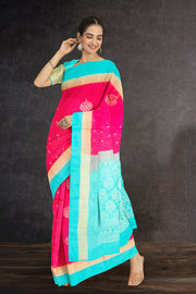 Magenta Handloom Kanjivaram Soft Silk Saree 10075682