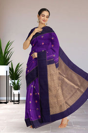 Purple Kanjivaram Pure Silk Saree 10076113