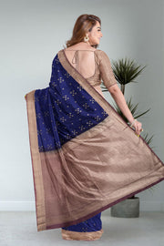  Duke Blue Kanjivaram Vegan Silk Saree 10075591