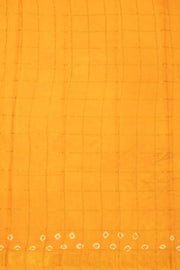 Mustard Yellow and Maroon Sungudi Cotton Saree 10078024
