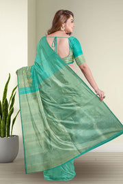 Dark Turquoise Kanjivaram Silk Saree 10075614