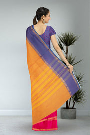 Orange Handloom Chettinad Cotton Saree 10075821