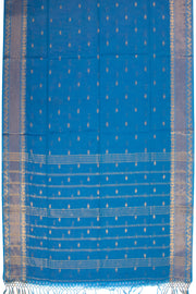 Blue Bengal Phulia Cotton Saree Zari Border 10069412 - Avishya