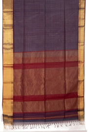 Blue Maheshwari Silk Cotton Saree 10076364