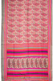 Cream Kashmiri Printed Silk Saree 10075988