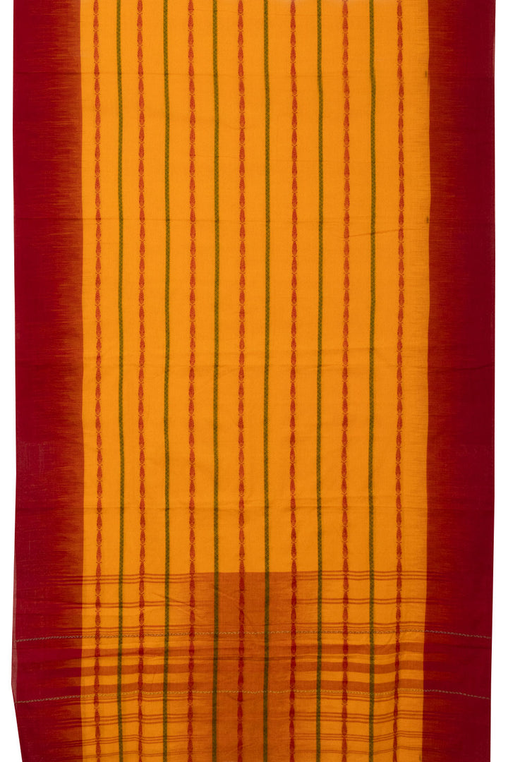 Orange Handloom Dhaniakhali Cotton Saree - Avishya