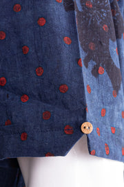 Blue Half Sleeve Ajrakh Printed Cotton Mens Shirt 10076823