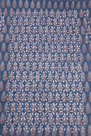 Azure Blue  Ajrakh Printed Cutwork Applique Embroidered Cotton 3 Piece Salwar Suit Material 10070176