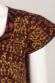 Brown Batik Printed Cotton Nightwear 10076184