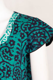 Green Batik Printed Cotton Nightwear 10076185