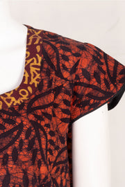 Orange Batik Printed Cotton Nightwear 10076186