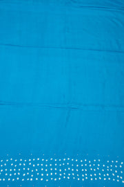 Peacock Blue Bandani Mulberry Silk Saree 10076903