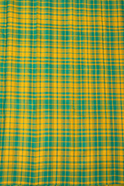 Teal Green Gadwal Kuttu Silk Saree With Checks Border 10077046