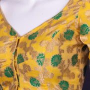 Yellow Banarasi Organza Blouse with Floral Motif 10076215
