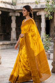Yellow Sungudi Cotton Saree 10078021
