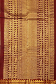 Maroon Monotone Kanjivaram Pure Silk Saree With Zari Border 10077915