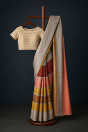 Multicolour Handwoven Chanderi Saree 10075514